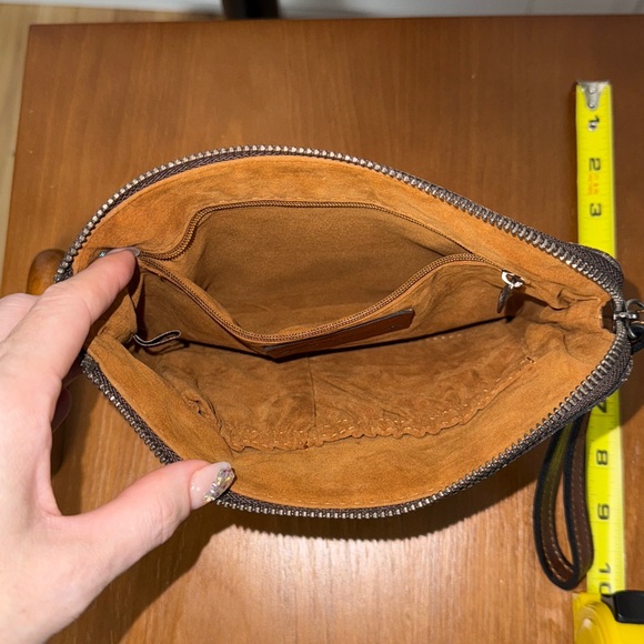 PATRICIA NASH Leather Cassini Mini Flower Meadows Print Medium Wristlet Clutch - Picture 7 of 11